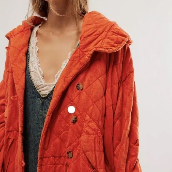 NWT Free People One Cedar Parachute Jacket Hood Quilt Drawstrings Red Sz S - Picture 4 of 7